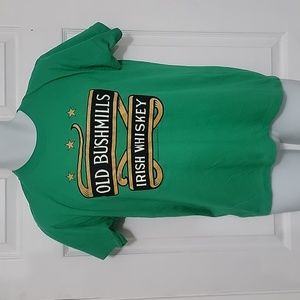 Vintage 1986 Bushmills Irish Whiskey Green T-shirt "My Bush Is Irish".Size L